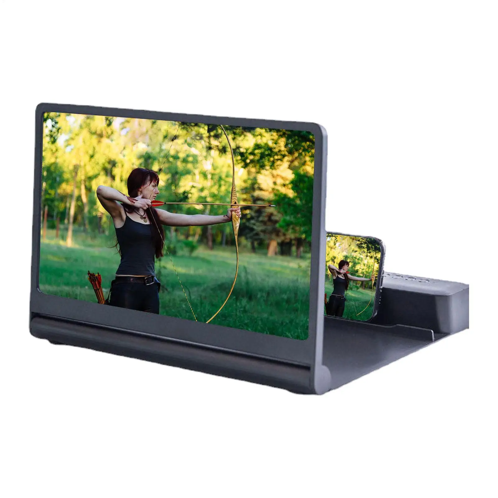 12 Inch HD Phone Screen Amplifier Portable Foldable Magnifier With Built-in Speakers Turns Your Smartphone Into Personal Cinema