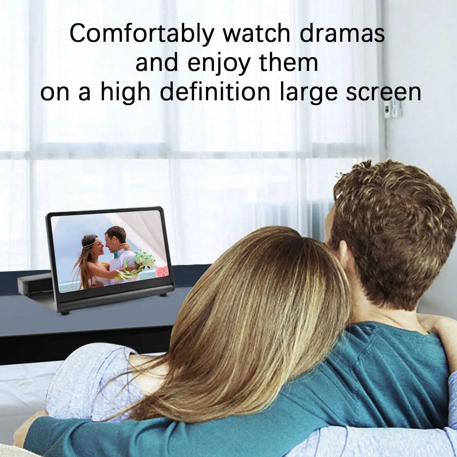 12 Inch HD Phone Screen Amplifier Portable Foldable Magnifier With Built-in Speakers Turns Your Smartphone Into Personal Cinema