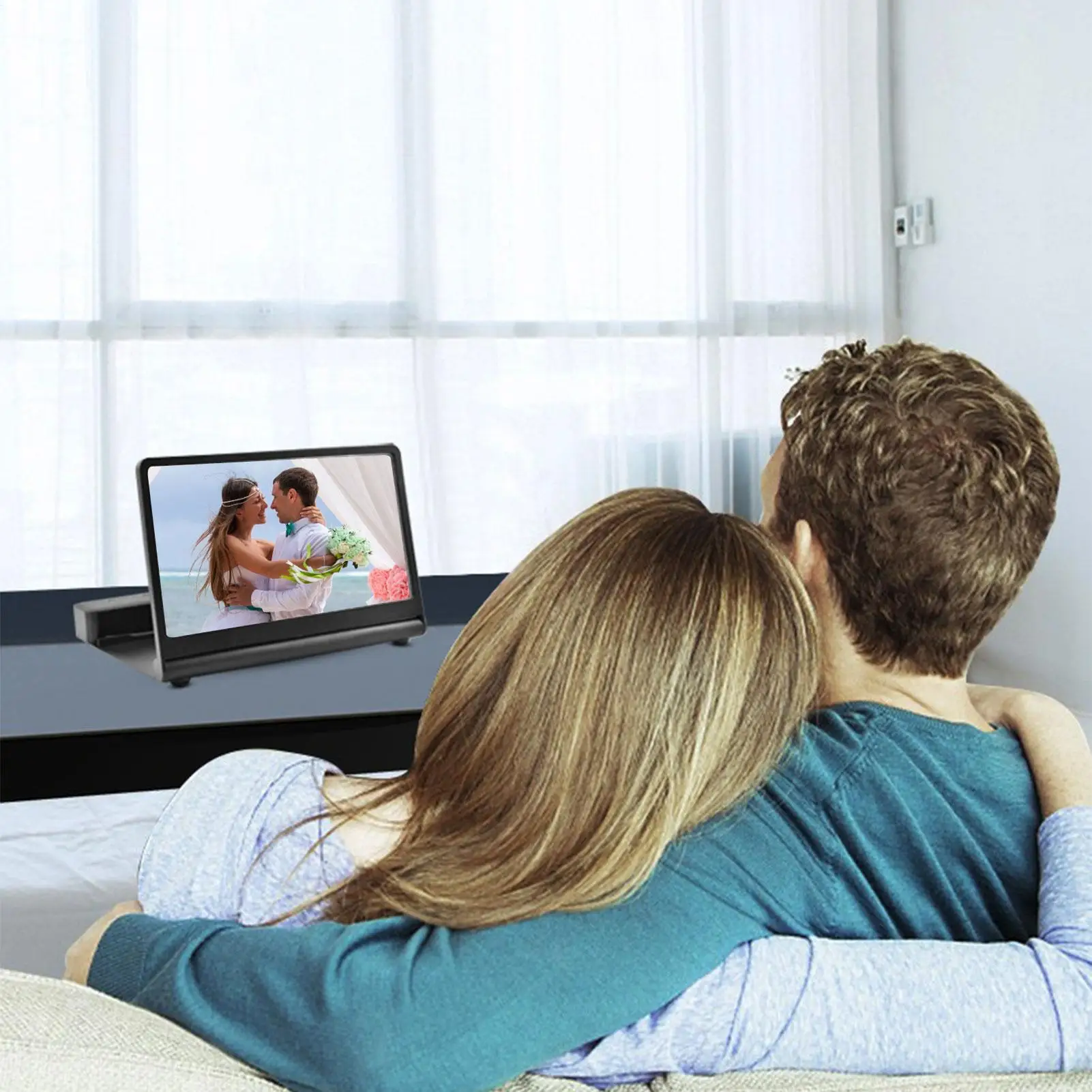 12 Inch HD Phone Screen Amplifier Portable Foldable Magnifier With Built-in Speakers Turns Your Smartphone Into Personal Cinema