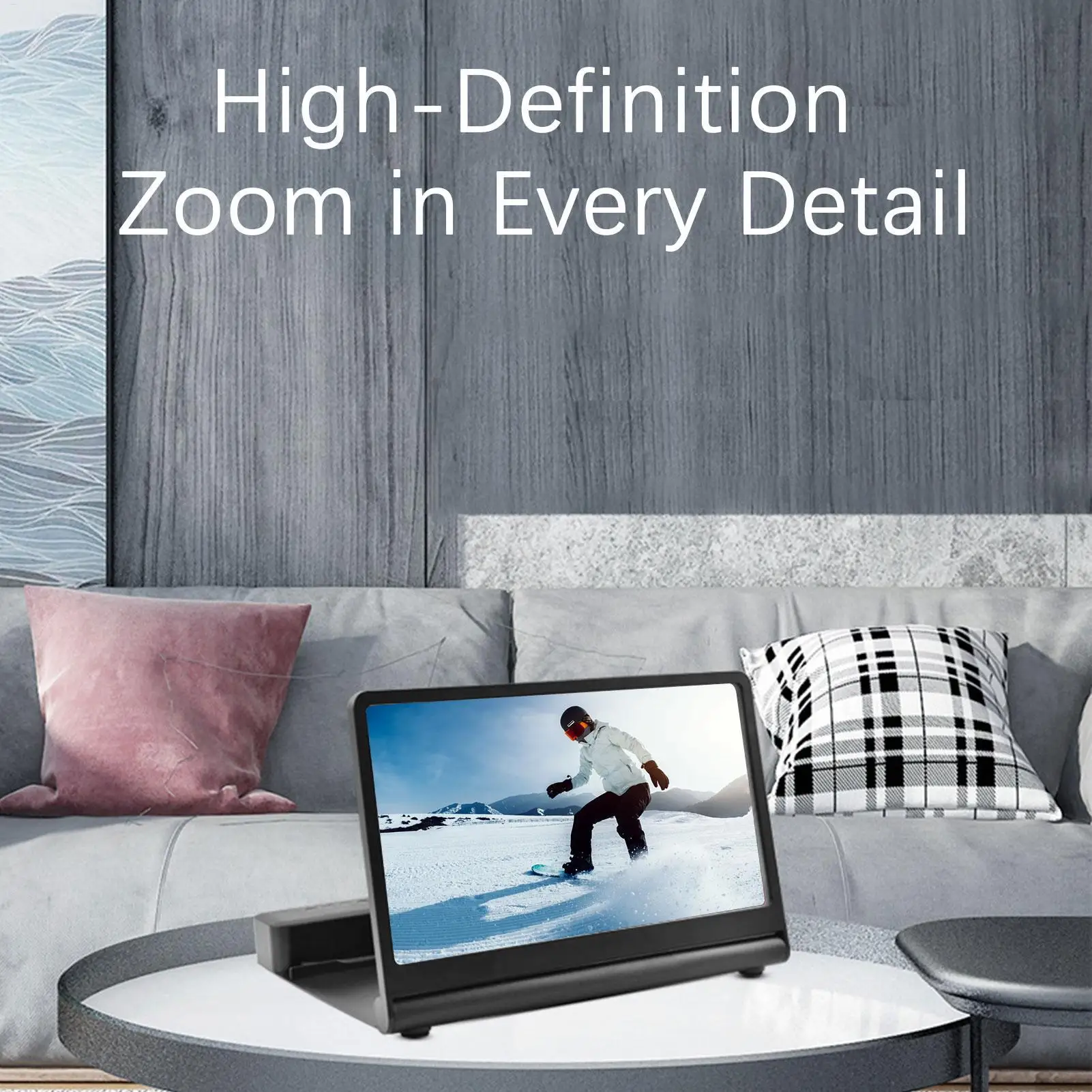 12 Inch HD Phone Screen Amplifier Portable Foldable Magnifier With Built-in Speakers Turns Your Smartphone Into Personal Cinema