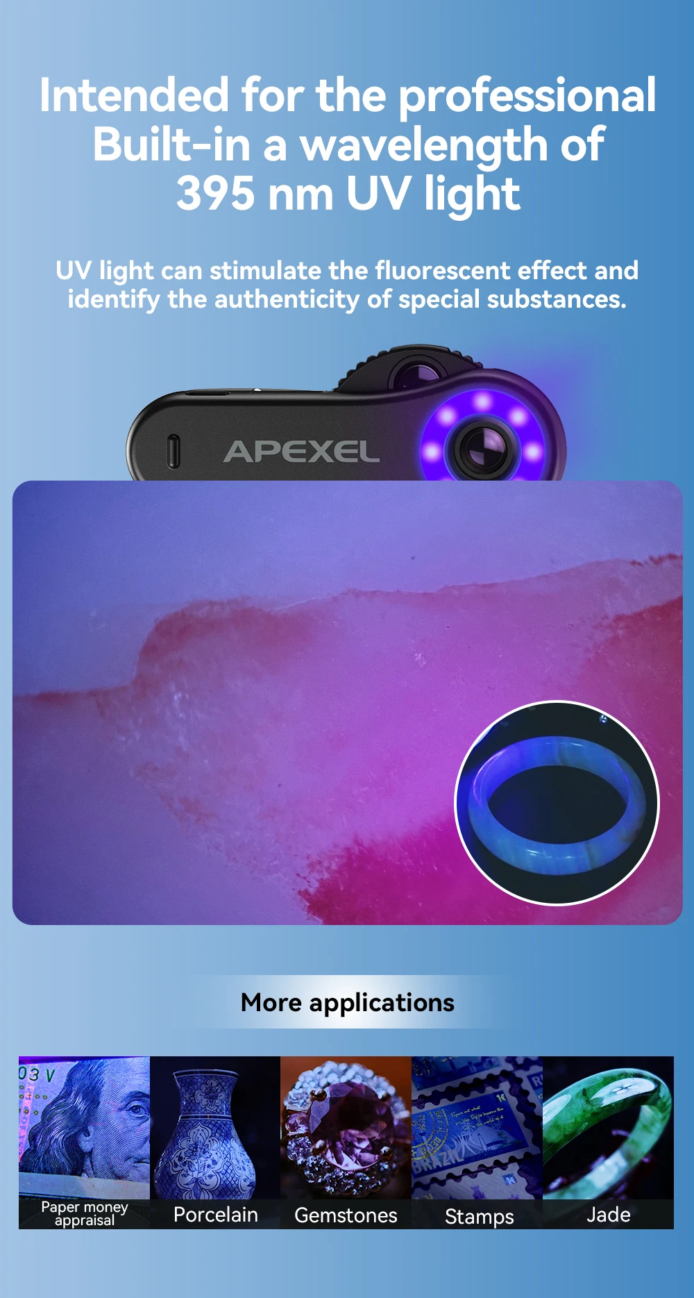 APEXEL 2025 New HD 40X/80X/120X Microscope 3in1 Lens with LED Light/Universal Clip for iPhone 17/pro max 16/Android Smartphones