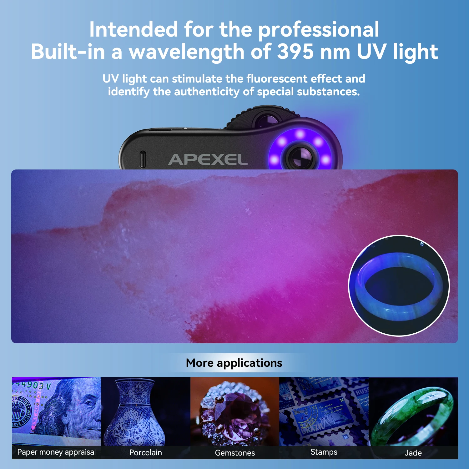APEXEL 2025 New HD 40X/80X/120X Microscope 3in1 Lens with LED Light/Universal Clip for iPhone 17/pro max 16/Android Smartphones