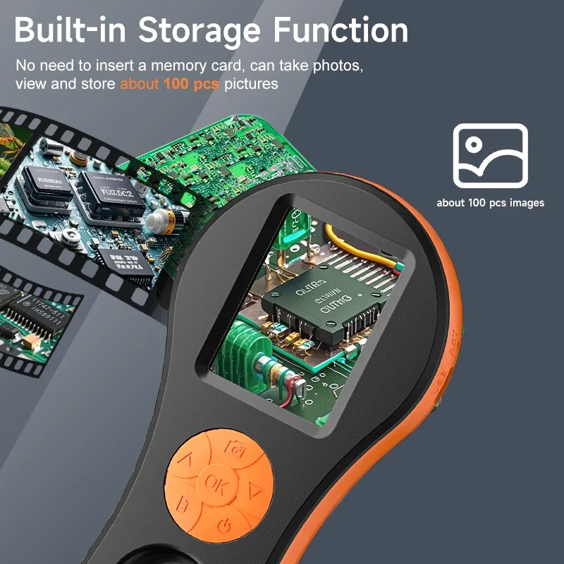 2.0'' IPS Digital Magnifier HD 1080P 500X Portable Microscope Handheld Mignifying Glass for Electronics Repair Check Jewelry