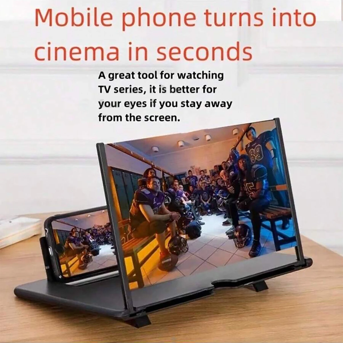 1pcs HD mobile phone screen amplifier with foldable stand - 10/12-inch desktop video magnifier