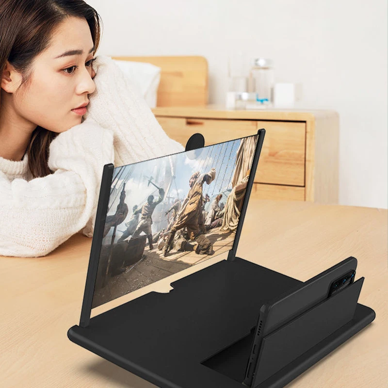 12Inch Cell Phone Screen Amplifier Mobile Phone Holder Mobile Phone HD Portable Phone Screen Video Magnifier Stand Bracket