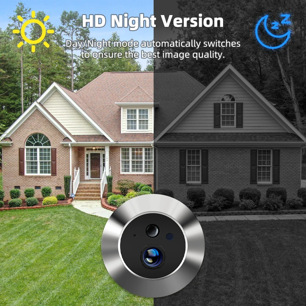 Tuya WiFi Peephole Doorbell Camera FHD 5MP 4.3Inch Door Bell Eye Camera PIR Motion Detection Smart Home Security Video Doorbell Tuya WiFi Peephole Doorbell Camera FHD 5MP 4.3Inch Door Bell Eye Camera PIR Motion Detection Smart Home Security Video Doorbell