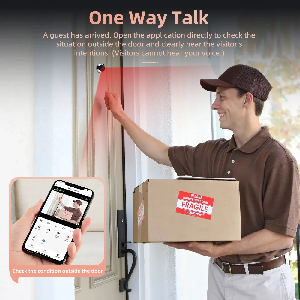 Tuya WiFi Peephole Doorbell Camera FHD 5MP 4.3Inch Door Bell Eye Camera PIR Motion Detection Smart Home Security Video Doorbell Tuya WiFi Peephole Doorbell Camera FHD 5MP 4.3Inch Door Bell Eye Camera PIR Motion Detection Smart Home Security Video Doorbell