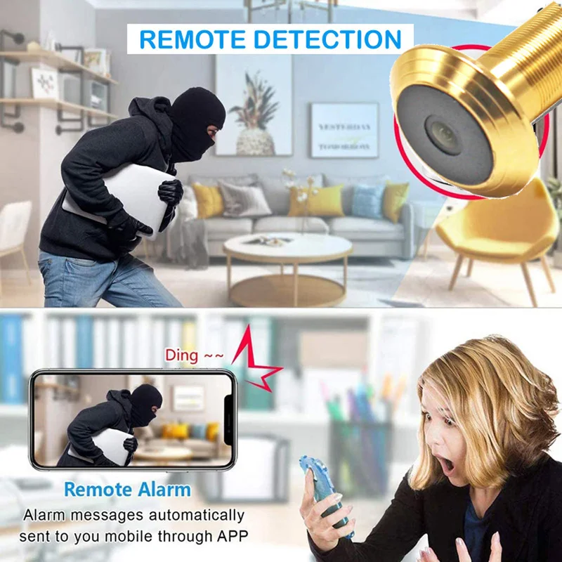 5G 2.4G Tuya 16mm Diameter Door Hole 1080P HD Wide-angle Cat Eye Infrared Night Vision Peephole Wifi Doorbell Camera Wireless