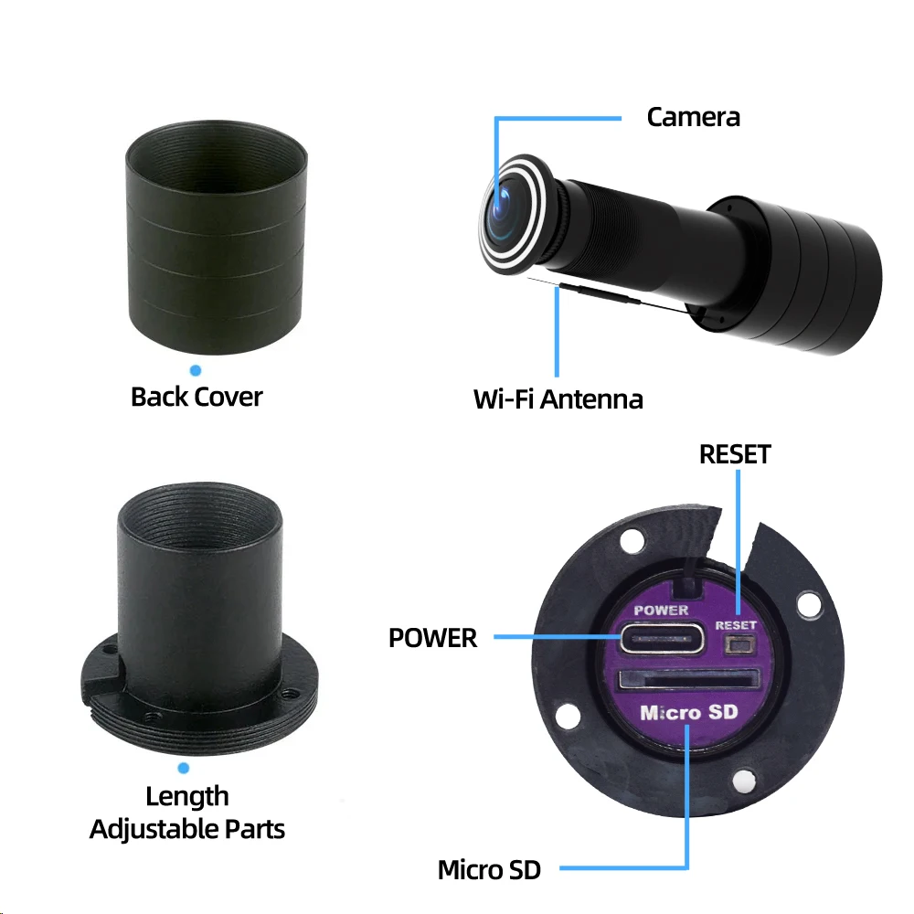 PEGATAH 4MP HD Video Peephole WiFi Camera 180° Wide-angle Motion Detection Door Viewer Video-eye Wireless Cat-eye Camera ICSEE