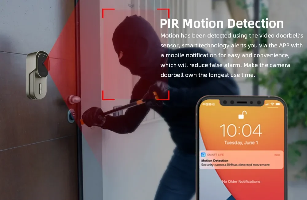 Tuya Video Doorbell WiFi Wireless Wired Door Bell 12-24V AC/DC Battery Powered 1080P 2MP Waterproof with Alexa Doorbell Camera