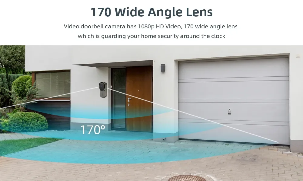 Tuya Video Doorbell WiFi Wireless Wired Door Bell 12-24V AC/DC Battery Powered 1080P 2MP Waterproof with Alexa Doorbell Camera