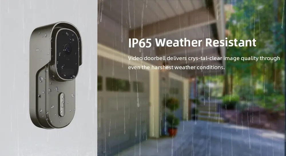 Tuya Video Doorbell WiFi Wireless Wired Door Bell 12-24V AC/DC Battery Powered 1080P 2MP Waterproof with Alexa Doorbell Camera