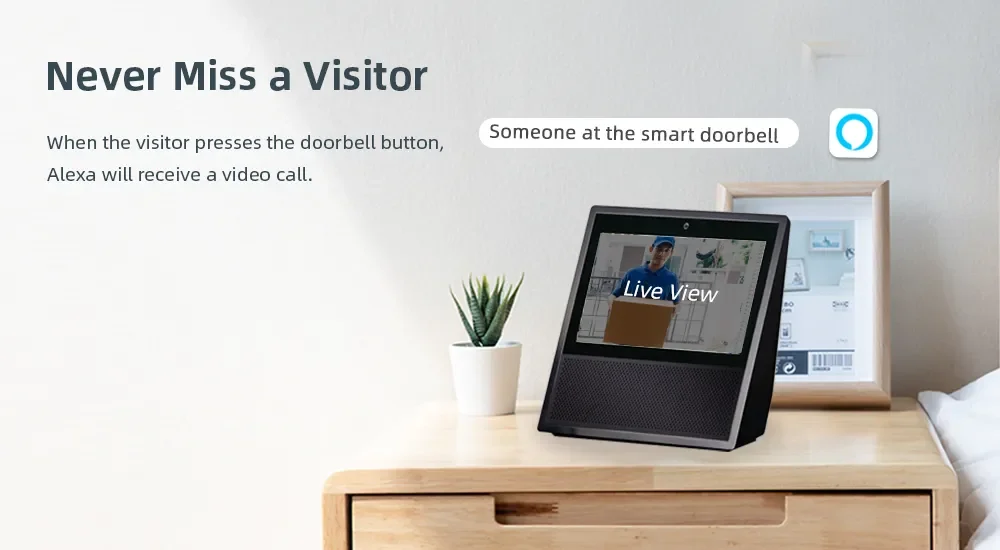 Tuya Video Doorbell WiFi Wireless Wired Door Bell 12-24V AC/DC Battery Powered 1080P 2MP Waterproof with Alexa Doorbell Camera