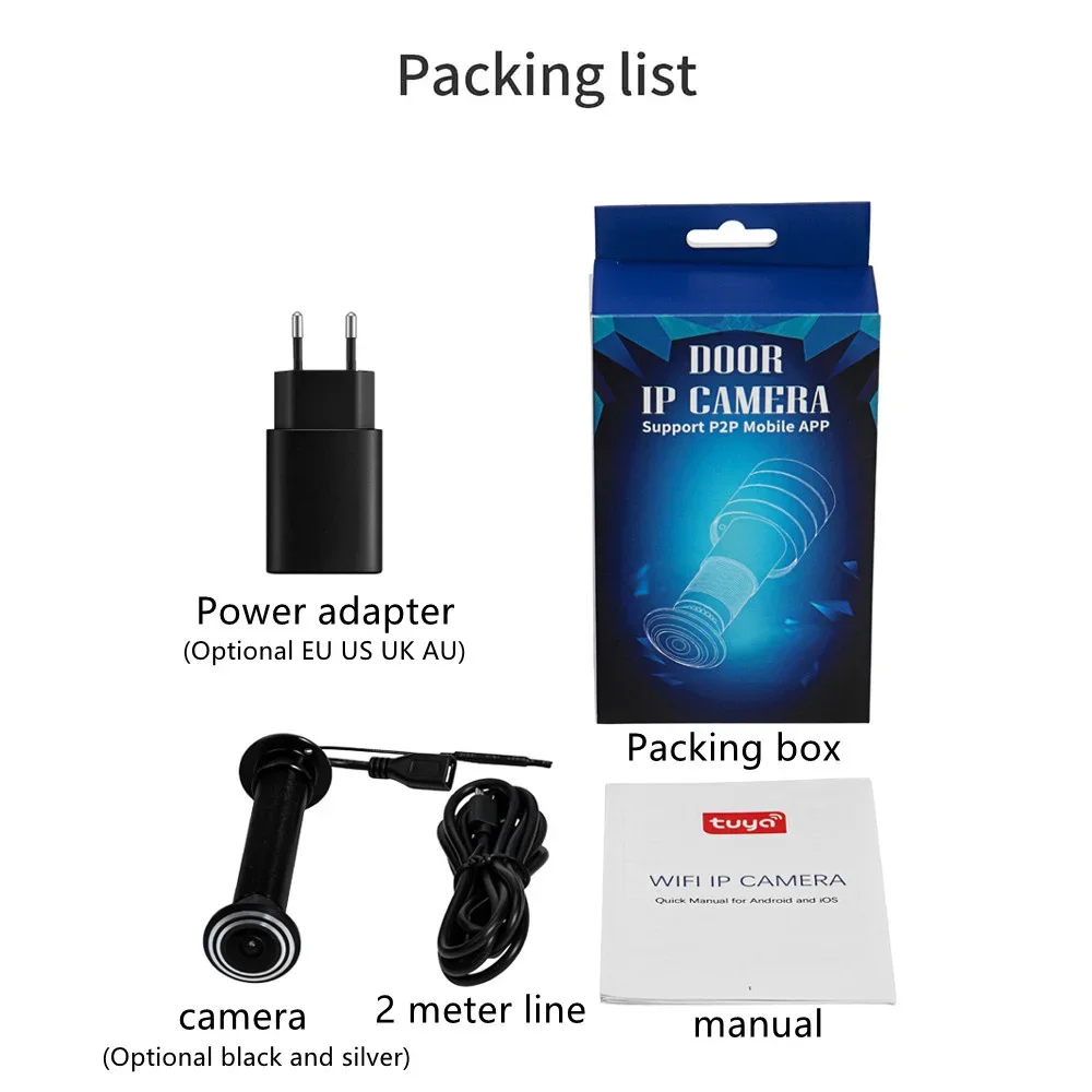 Door Camera Eye Wifi 16MM Diameter Tuya Smart Mini Peephole Security Hole Door Cat Eye 1.66mm Wide-angle 5G 2.4G P2P ONVIF RTSP