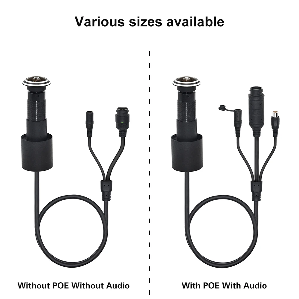 1080P 5MP HD Door Eye Hole H.265 1.78mm 1.66mm Wide Angle 178Degree CCTV Network Mini Peephole POE Door IP Camera P2P Audio Mic