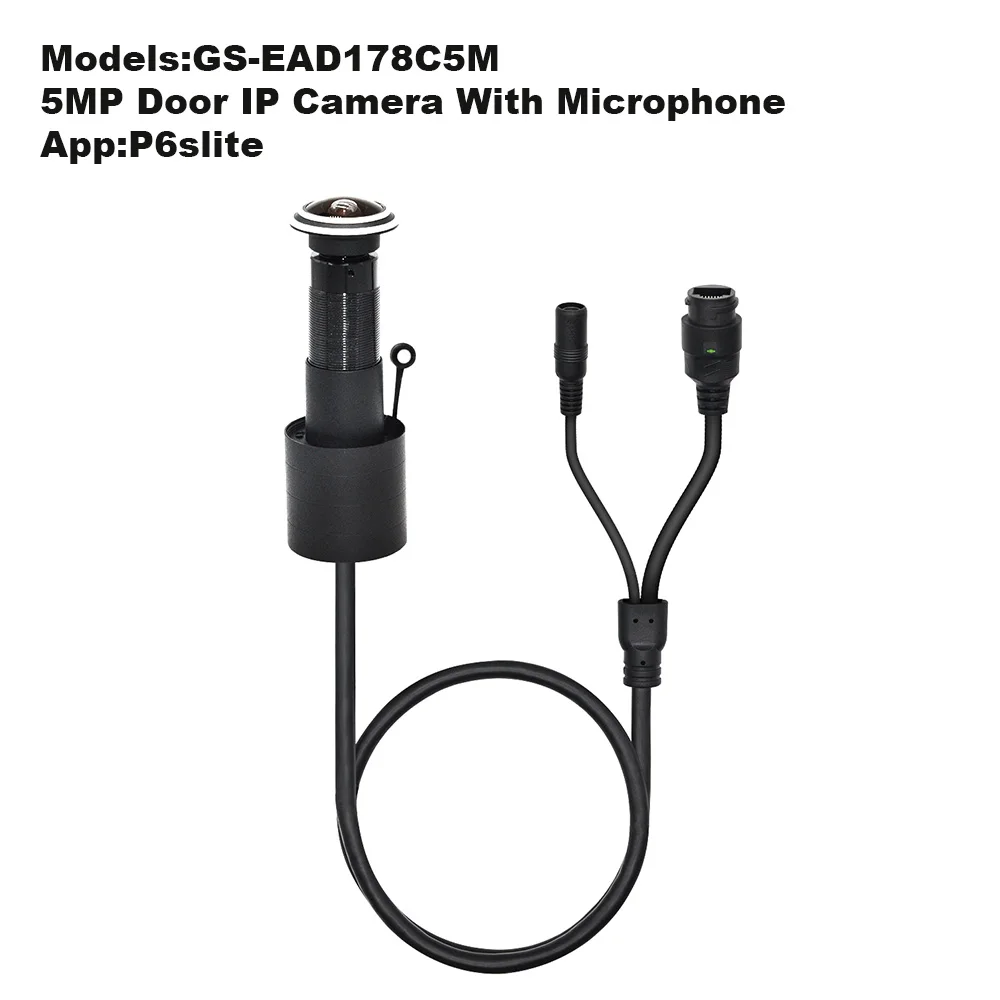 1080P 5MP HD Door Eye Hole H.265 1.78mm 1.66mm Wide Angle 178Degree CCTV Network Mini Peephole POE Door IP Camera P2P Audio Mic