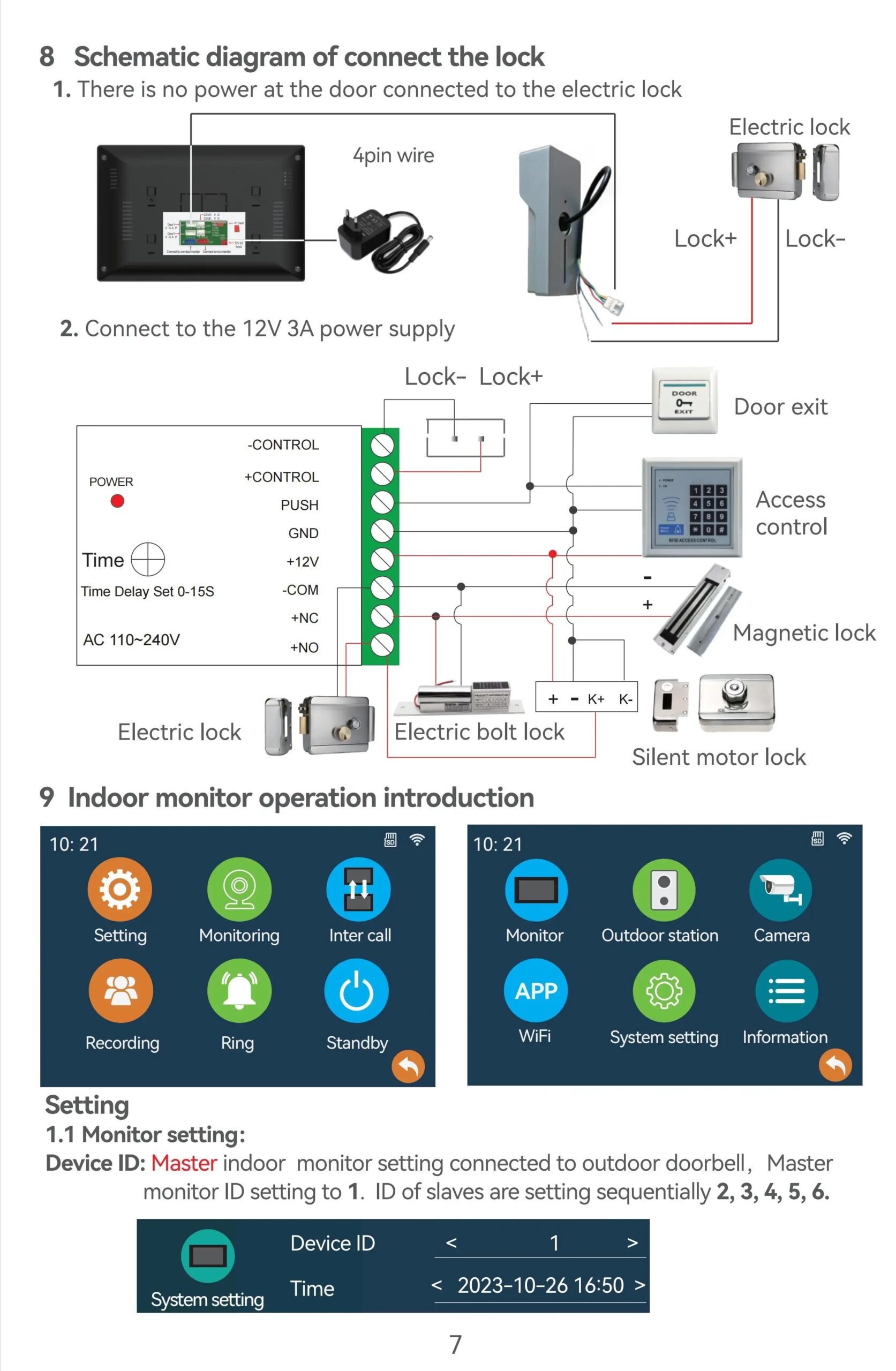 1080P Touch Monitor, 10-inch Home System, Intercom, Video Door, Phone, Wifi, Metal Doorbell, Camera, Tuya Smart