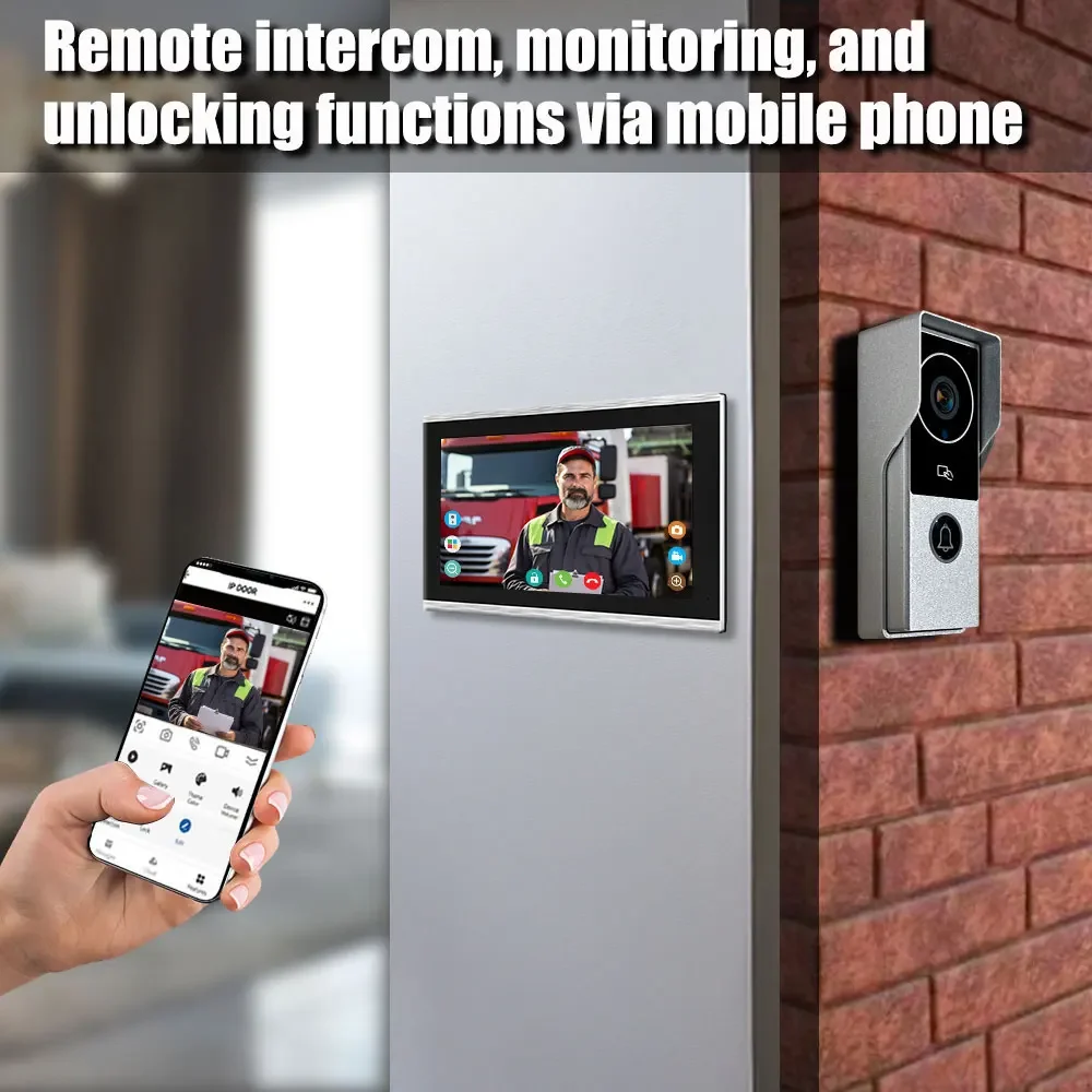1080P Touch Monitor, 10-inch Home System, Intercom, Video Door, Phone, Wifi, Metal Doorbell, Camera, Tuya Smart