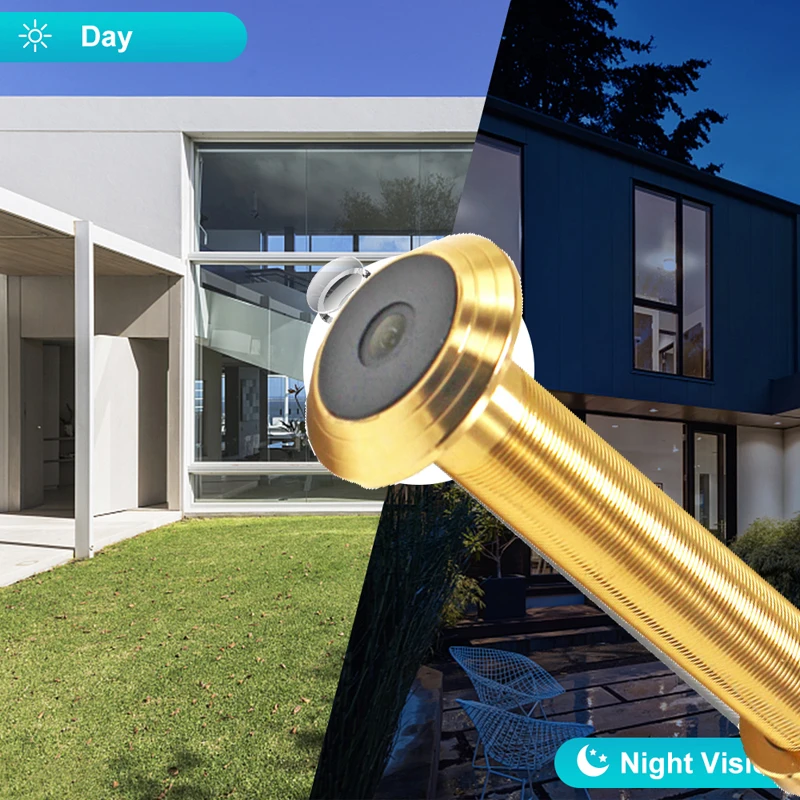 5G 2.4G Dual Band Wifi New Tuya 16mm Diameter Wide-angle Cat Eye Infrared Night Vision Peephole Wifi Doorbell Camera Audio