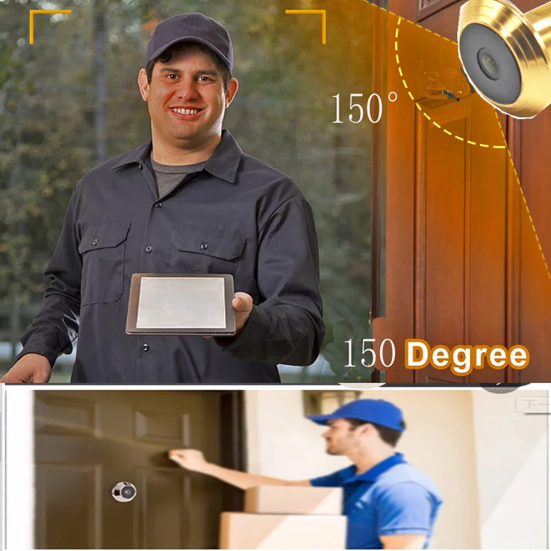 5G 2.4G Dual Band Wifi New Tuya 16mm Diameter Wide-angle Cat Eye Infrared Night Vision Peephole Wifi Doorbell Camera Audio