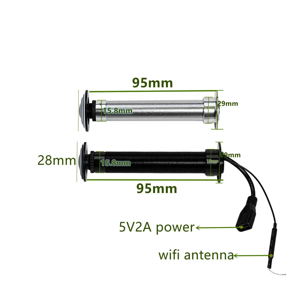 5G 2.4G WIFI 16MM Tuya Wifi Door Eye Camera Mini Peephole Door WifI IP Camera 1.66MM Wide Angle FishEye Audio TF Card Slot