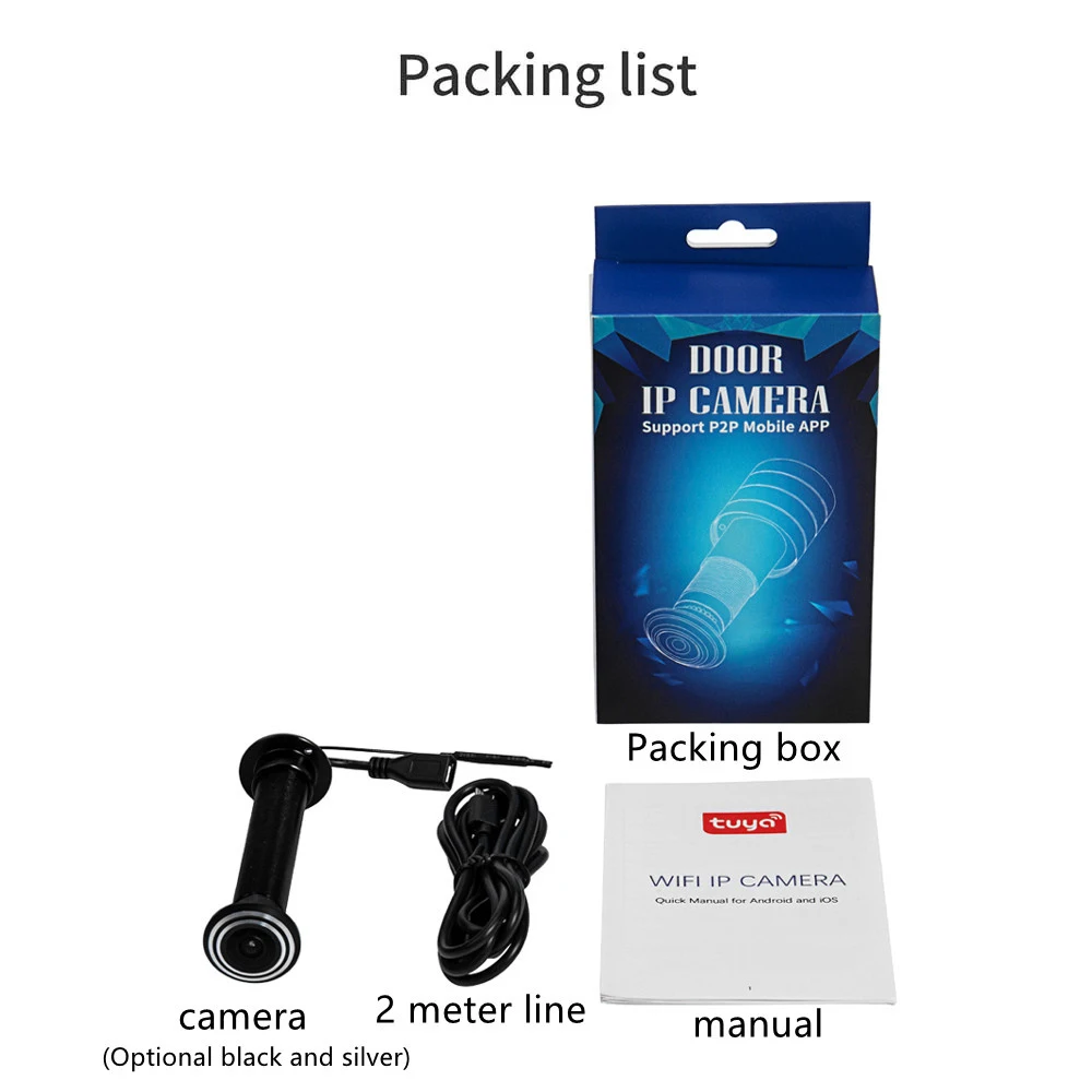 5G 2.4G WIFI 16MM Tuya Wifi Door Eye Camera Mini Peephole Door WifI IP Camera 1.66MM Wide Angle FishEye Audio TF Card Slot