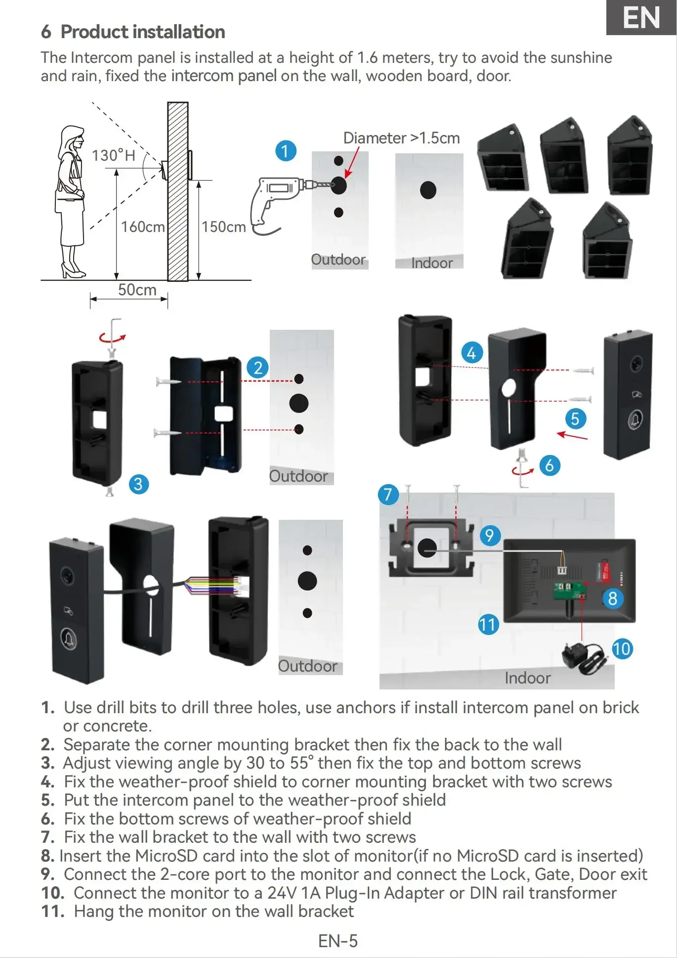 ANJIELO Tuya Smart 1080P2 Wire Visiophone Doorbell Video Intercom SystemHome Metal DoorPhone Support IP Camera Safety protection
