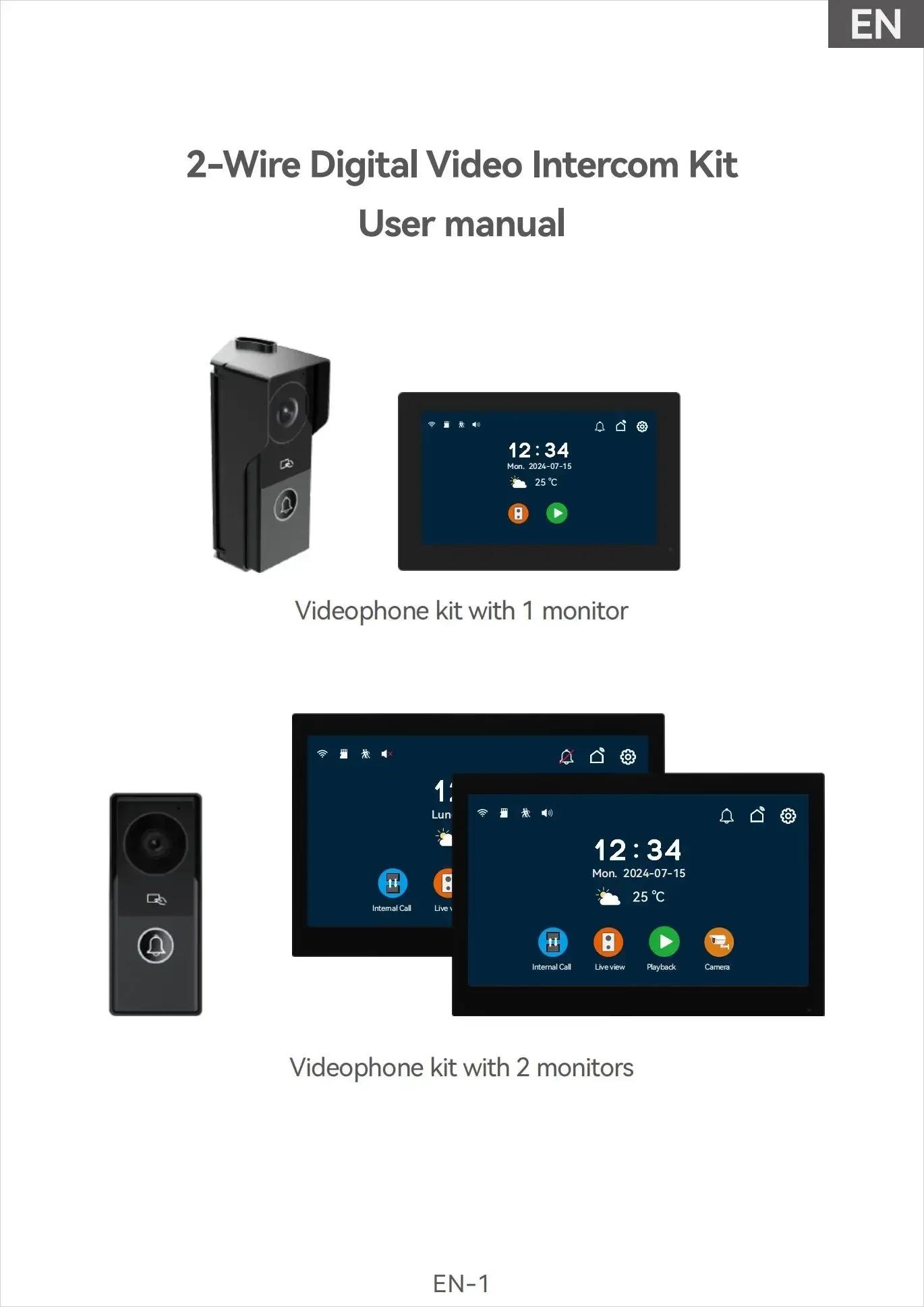 ANJIELO Tuya Smart 1080P2 Wire Visiophone Doorbell Video Intercom SystemHome Metal DoorPhone Support IP Camera Safety protection