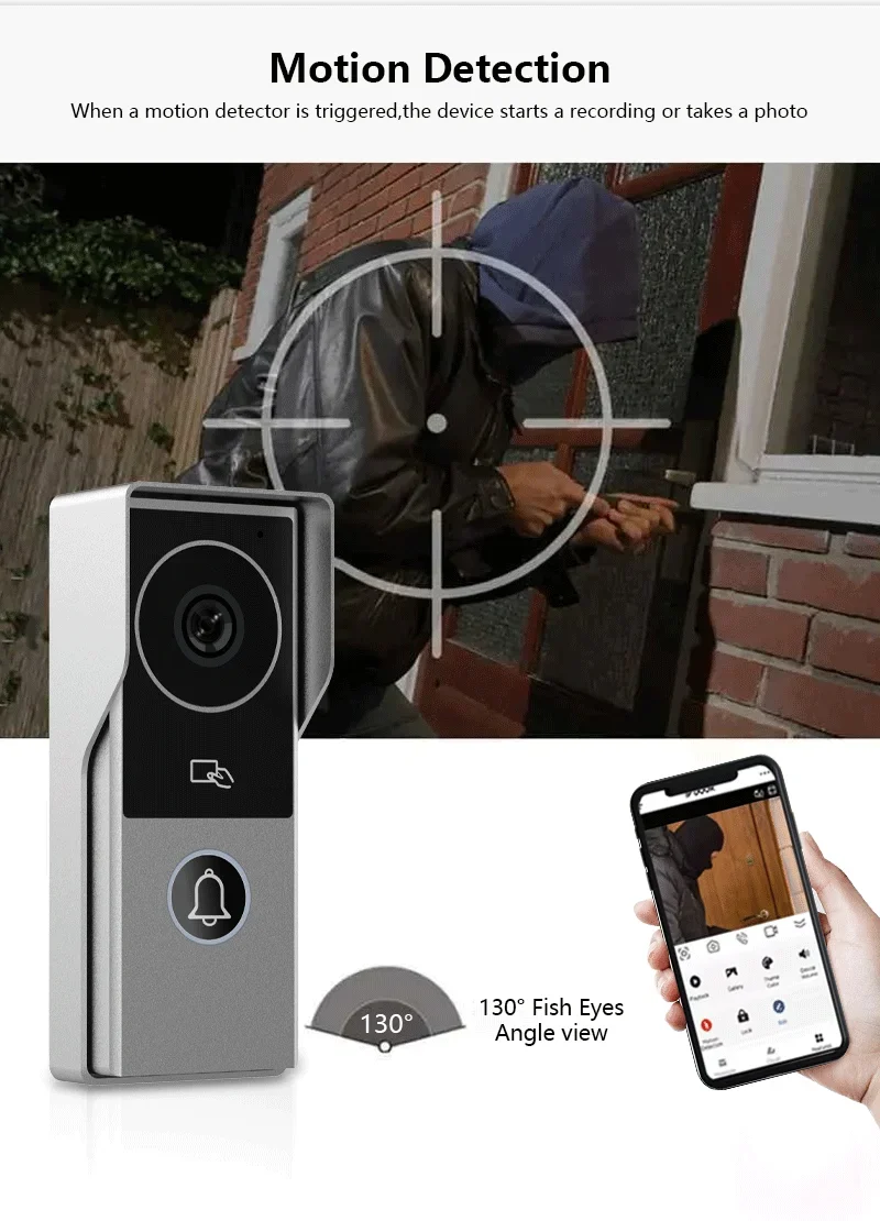 ANJIELO Tuya Smart 1080P2 Wire Visiophone Doorbell Video Intercom SystemHome Metal DoorPhone Support IP Camera Safety protection