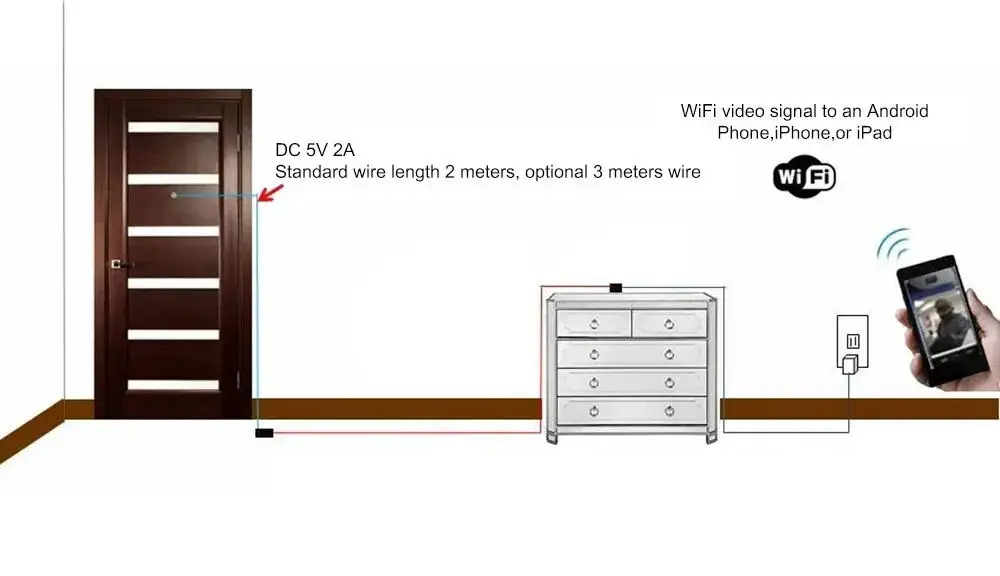iCSEE Door Eye Hole Security 3MP 1.66mm Lens Wide Angle FishEye CCTV Network Mini Peephole Door Wifi Camera 5v RTSP Xmeye VMS