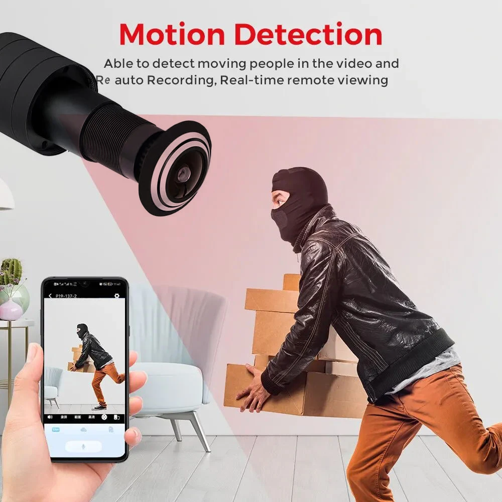 iCSEE Door Eye Hole Security 3MP 1.66mm Lens Wide Angle FishEye CCTV Network Mini Peephole Door Wifi Camera 5v RTSP Xmeye VMS