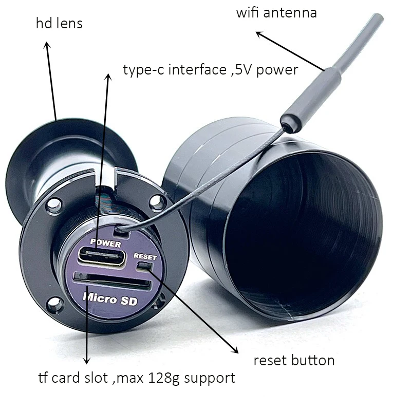 iCSEE Door Eye Hole Security 3MP 1.66mm Lens Wide Angle FishEye CCTV Network Mini Peephole Door Wifi Camera 5v RTSP Xmeye VMS