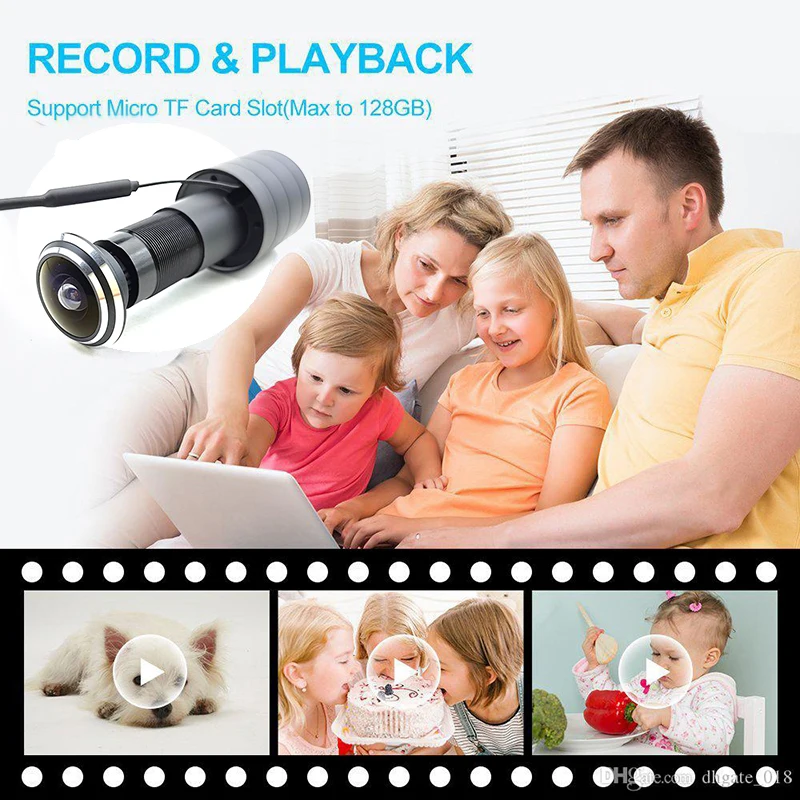 V380 Pro TYPE-C 5V Door Eye Hole Security 1080P HD  Wide Angle FishEye CCTV Network Mini Peephole Door WifI Camera P2P ON VIF