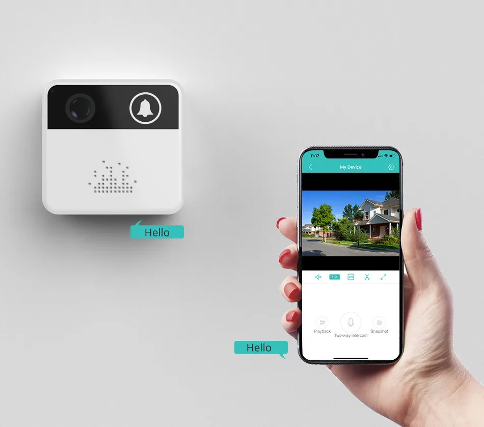 2MP 1080P iCsee APP Wireless WIFI IP Doorbell Battery Power Video Door Phone Intercom Visual Peephole Viewer With indoor  Chime