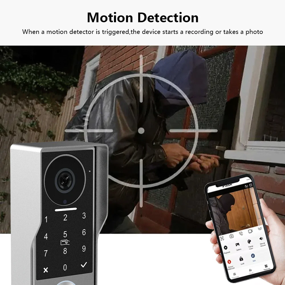 ANJIELO2Wire Digital Video Intercom System TUYA Smart 1080P Doorphone Camera Video Doorbell Support Gate DoorLockRemote Control