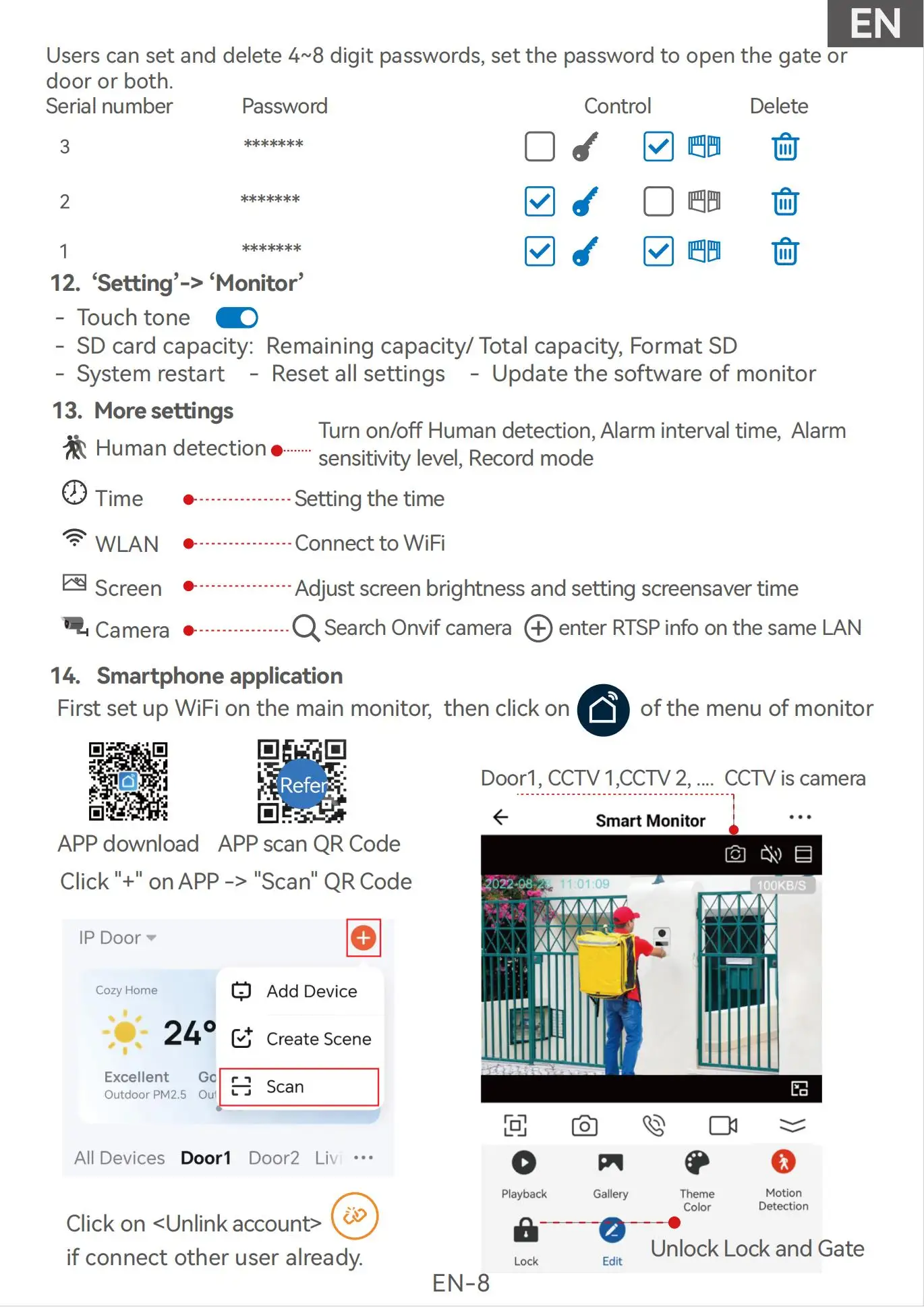 ANJIELO2Wire Digital Video Intercom System TUYA Smart 1080P Doorphone Camera Video Doorbell Support Gate DoorLockRemote Control