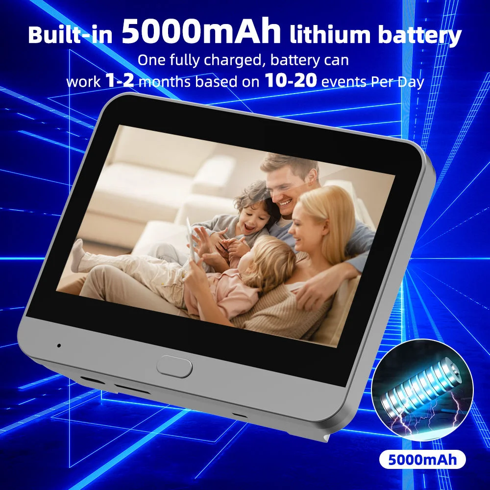 Home Smart Tuay Wireless 2.4G Wifi Peephole Video Door Camera 5MP PIR One Way Audio Security Door Eye With Camera for Apartment