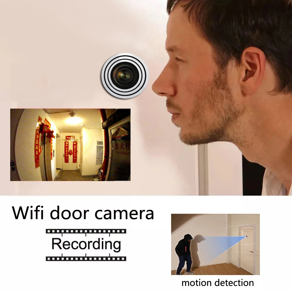 ICSEE 3MP HD Peephole WiFi Camera 170° Wide-angle Door Viewer Motion Detection Smart Home Security Wireless Cat-eye Auto Record