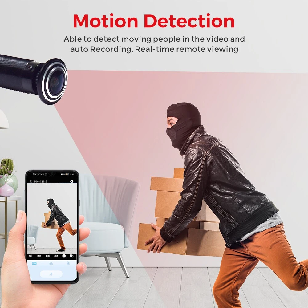 ICSEE 3MP HD Peephole WiFi Camera 170° Wide-angle Door Viewer Motion Detection Smart Home Security Wireless Cat-eye Auto Record