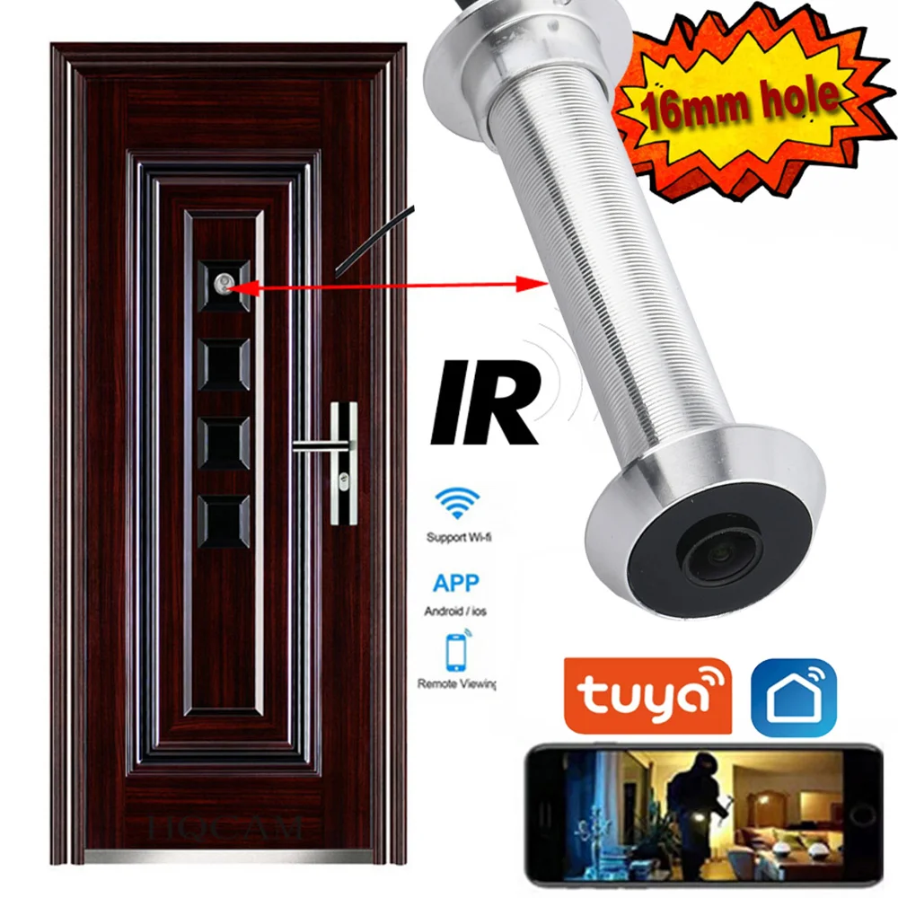 LED Door eye Camera 1080P 2MP TF Card Build IR Audio Door Eye Hole Wide Angle IP Mini Peephole Wifi Wireless onvif P2P tuya app LED Door eye Camera 1080P 2MP TF Card Build IR Audio Door Eye Hole Wide Angle IP Mini Peephole Wifi Wireless onvif P2P tuya app