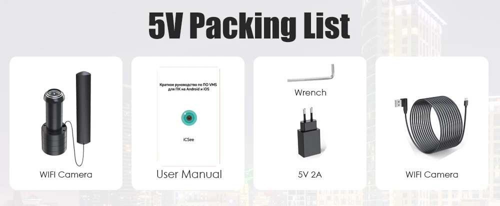 iCSEE Door Eye Hole Security 3MP HD 1.7mm Lens Wide Angle FishEye CCTV Network Mini Peephole Door Wifi Camera P2P Xmeye VMS