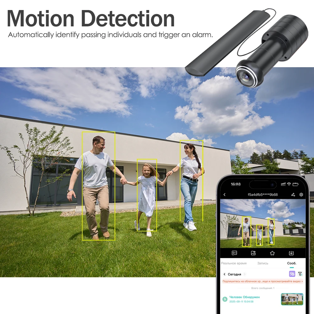 iCSEE Door Eye Hole Security 3MP HD 1.7mm Lens Wide Angle FishEye CCTV Network Mini Peephole Door Wifi Camera P2P Xmeye VMS