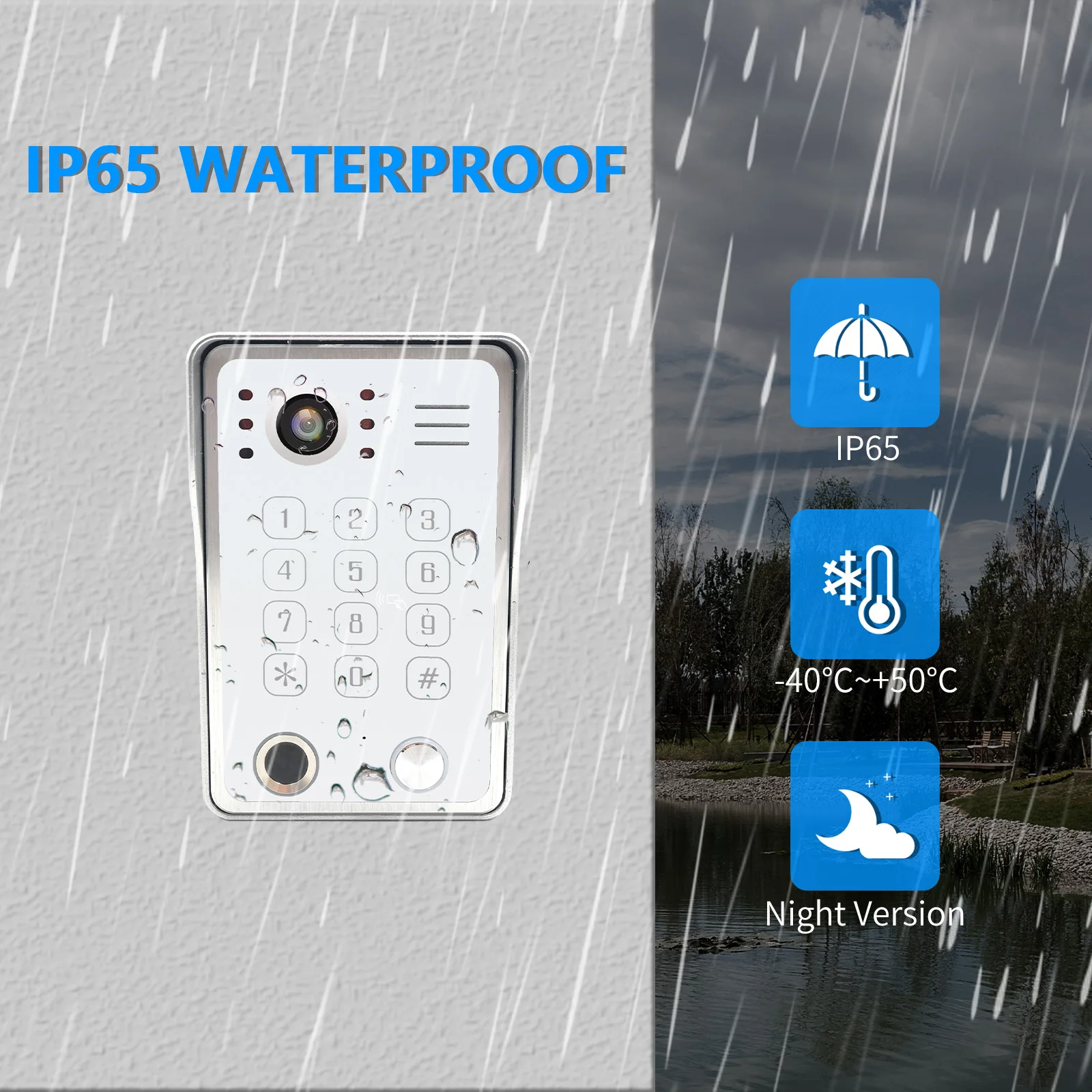 ANJIELO Fingerprint 5in1 Unlock Wifi Doorbell Video Intercom System for Home Doorphone Tuya Smart 1080P Monitor Security Protect