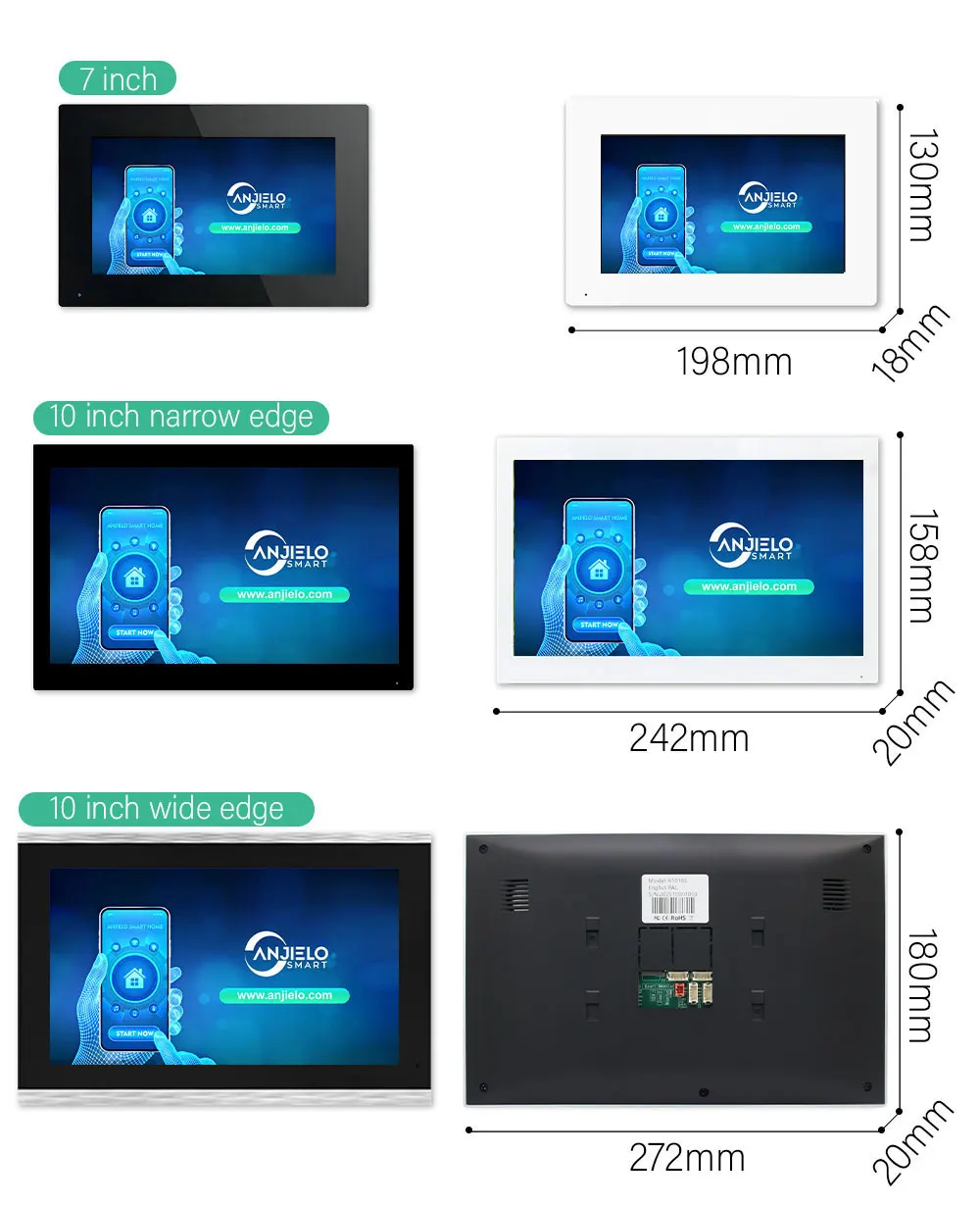 ANJIELO Fingerprint 5in1 Unlock Wifi Doorbell Video Intercom System for Home Doorphone Tuya Smart 1080P Monitor Security Protect