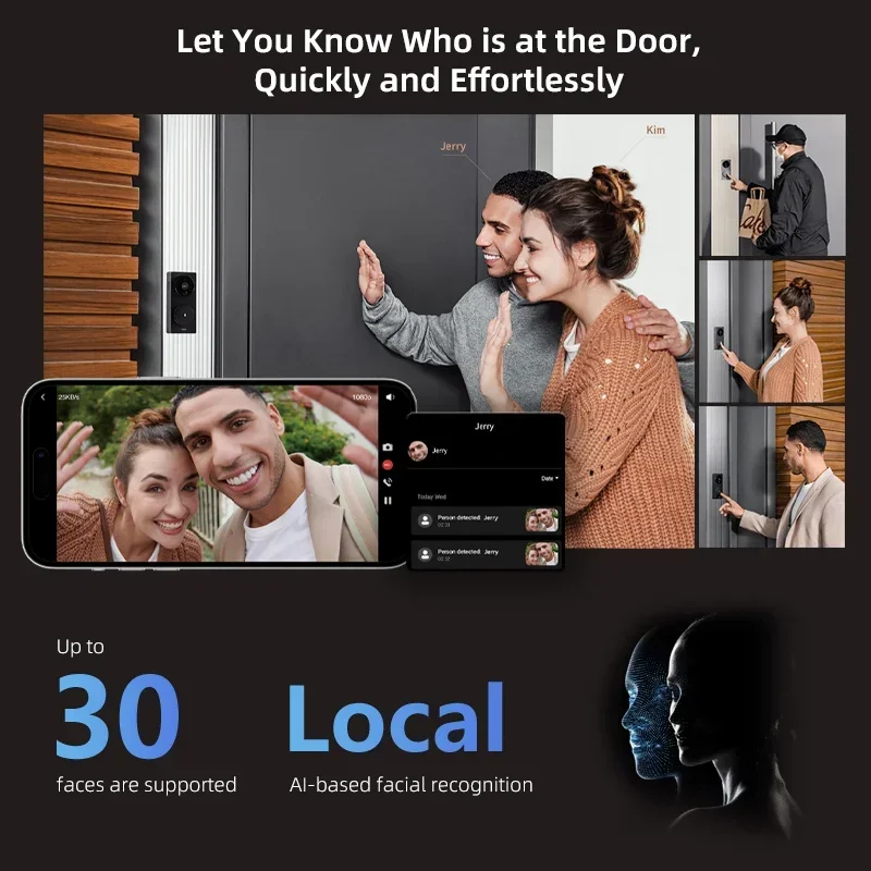 Aqara Smart Doorbell G4 Video Doorbell Electronic Cat's eye 1080P HD Night Vision Wireless Remote Monitoring for HomeKit APP