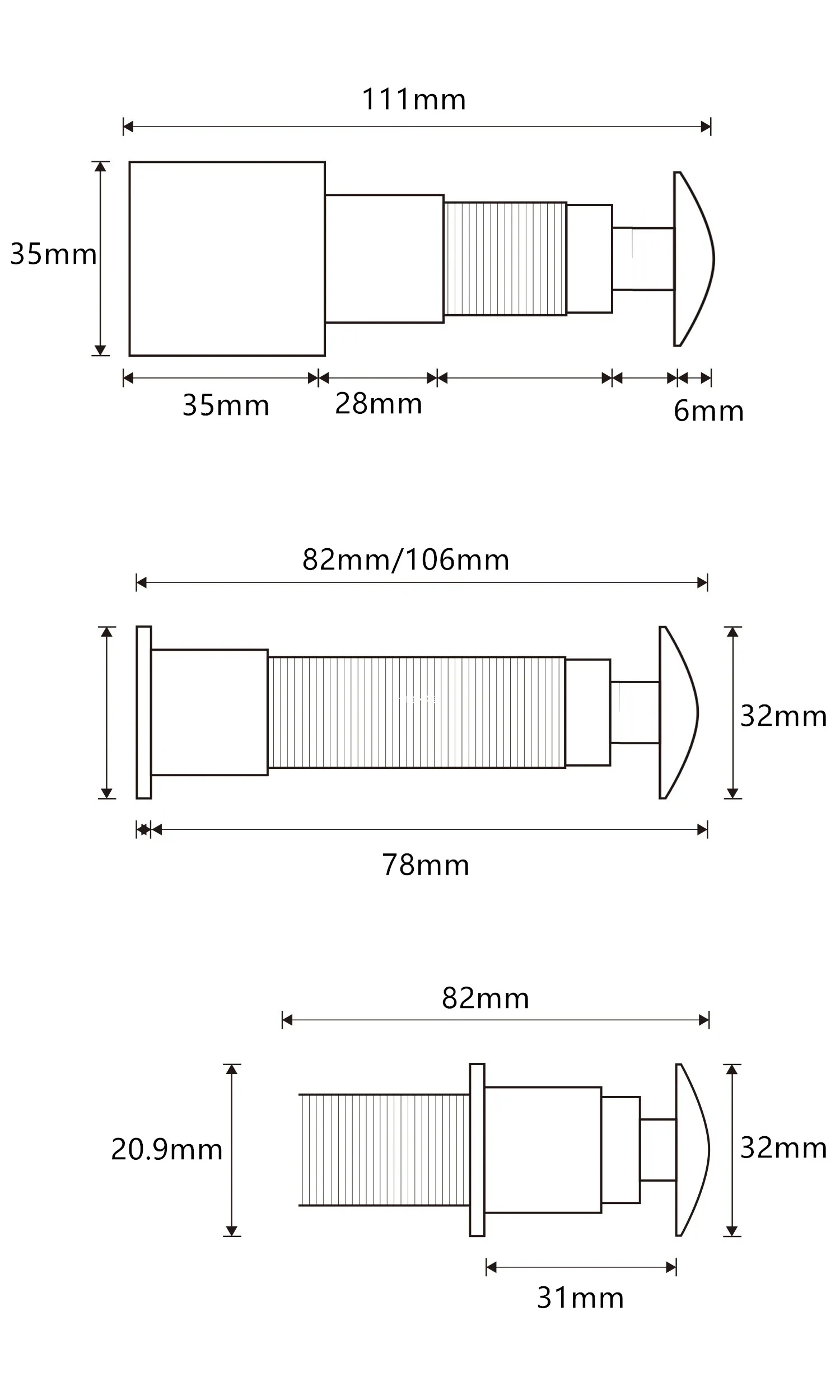 Wifi 5MP Door Eye Hole 6X Digital Zoom 1.6mm Wide Angle Lens CCTV Network Mini Peephole POE Door IP Camera P2P SDK Audio SD Card