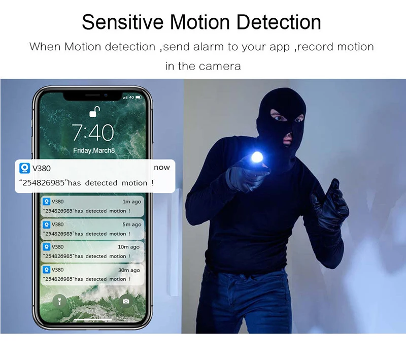 V380 Pro Door Eye Hole Security 1080P HD 1.78mm Lens Wide Angle FishEye CCTV Network Mini Peephole Door WifI Camera P2P ON VIF