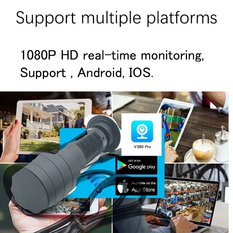 V380 Pro Door Eye Hole Security 1080P HD 1.78mm Lens Wide Angle FishEye CCTV Network Mini Peephole Door WifI Camera P2P ON VIF