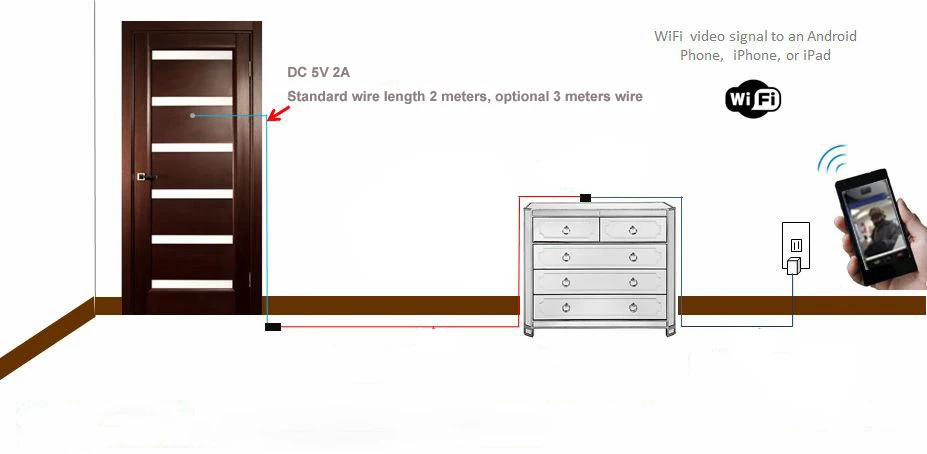 Video Doorbell 180 Degree Peephole Viewer Video Eye Door Bell Smart Home Indoor Camera Monitor Visual 1080P Tuya Viewer Wifi IP