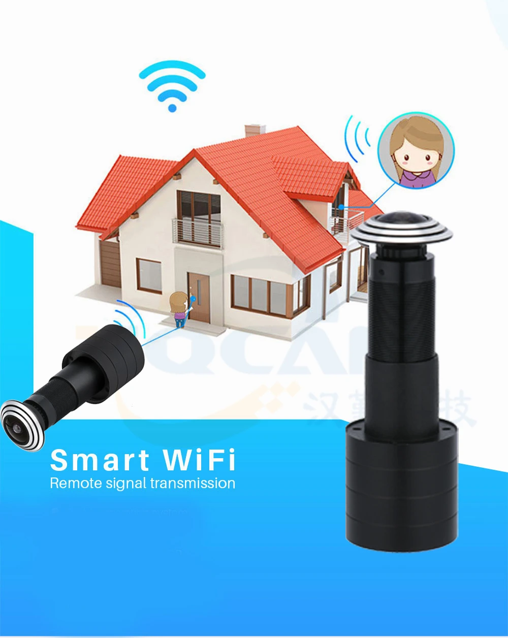 Video Doorbell 180 Degree Peephole Viewer Video Eye Door Bell Smart Home Indoor Camera Monitor Visual 1080P Tuya Viewer Wifi IP